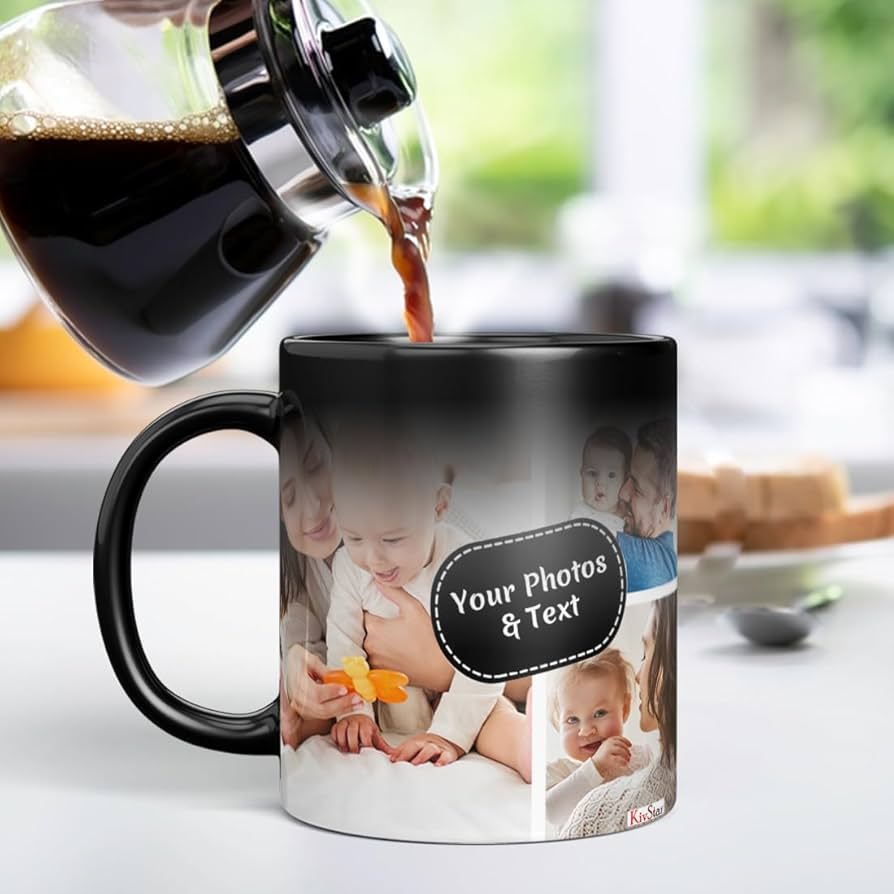 Premium Personalized Magic Mug | Reversible Heat-Activation Hidden Photo Coffee Mug
