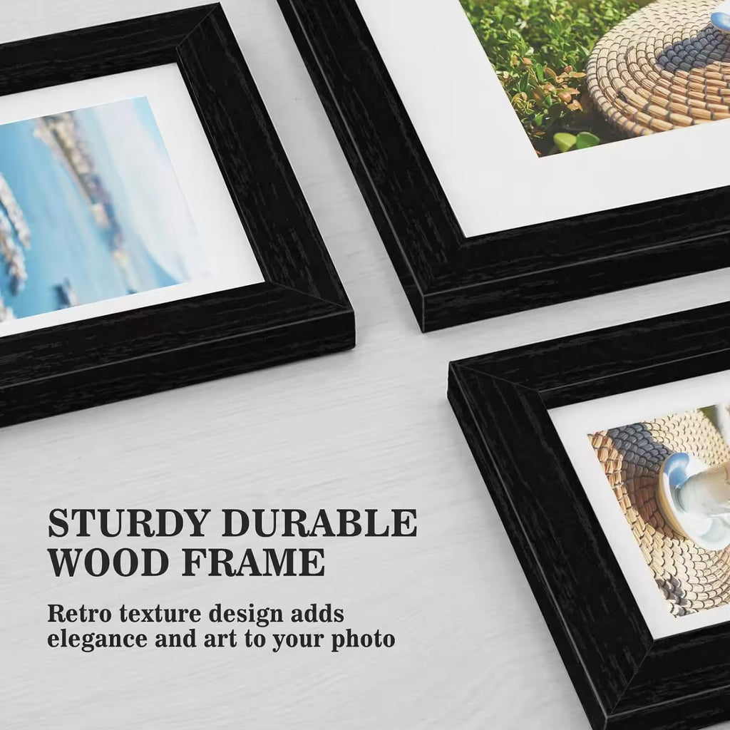Premium 5-Piece Gallery Wall Photo Frame Combo | Customized Wall Decor Set (Sizes: 12x8 x1, 6x8 x2, 6x4 x2)