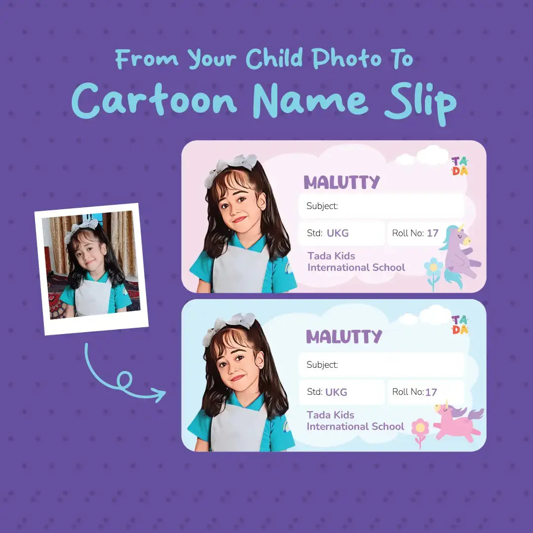 Premium Customized Kids School Book Labels | Personalized Cartoon Name Stickers for Notebooks