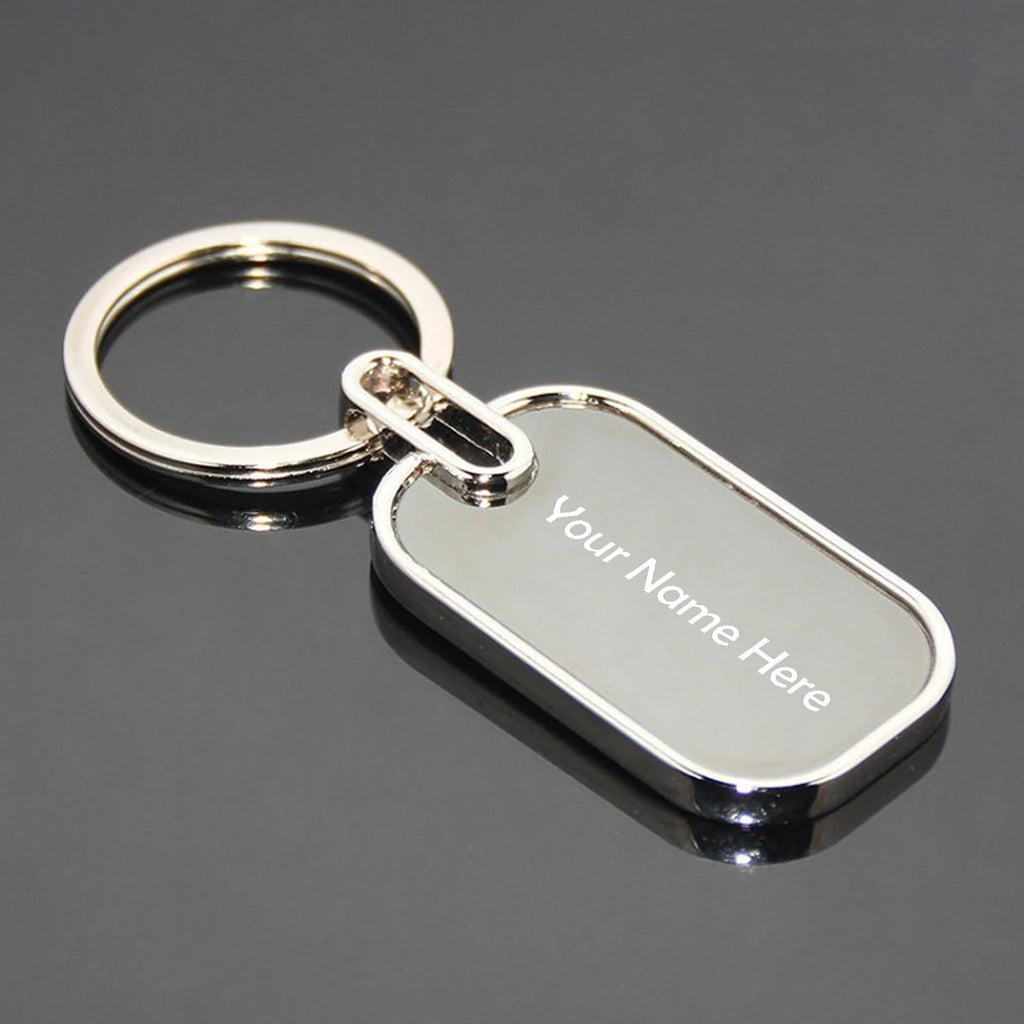 Premium Customized Metal Name Marking Keychain | Personalized Laser Engraved Metallic Keyring