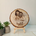 Premium Customized Wooden Slice Photo Engraving | Personalized Real Tree Log Laser Etched Keepsake