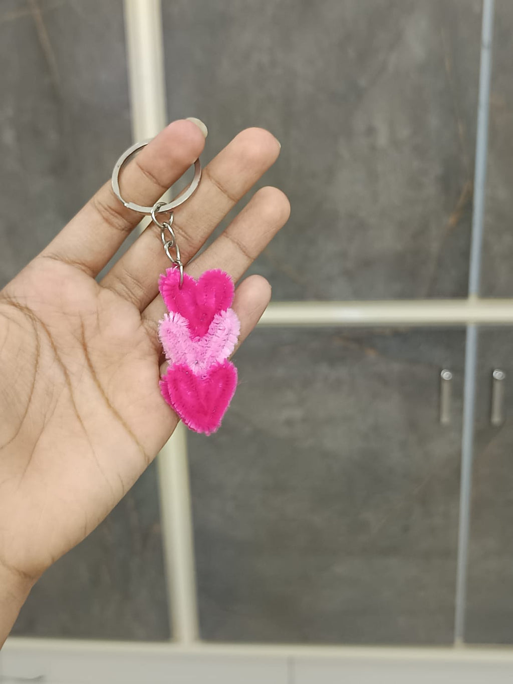 Premium Handcrafted Pipe Cleaner Keychain | Cute Fuzzy Chenille Stem Bag Charms & Keyrings