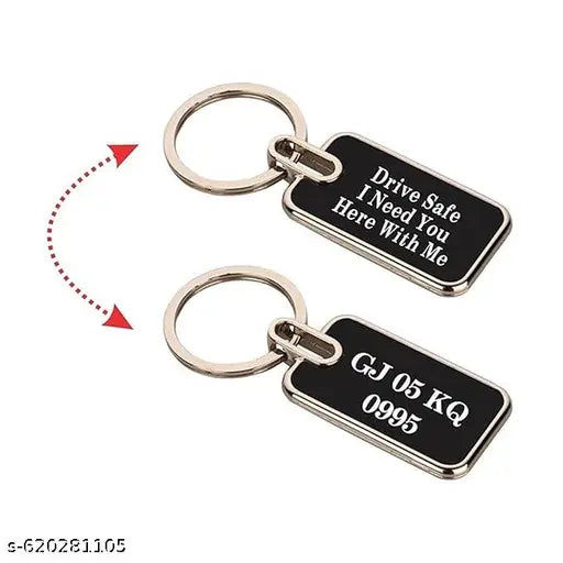 Premium Customized Metal Name Marking Keychain | Personalized Laser Engraved Metallic Keyring