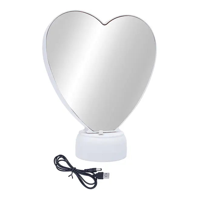 Premium Customized Heart Magic Mirror | Personalized LED Photo Frame & Vanity Mirror