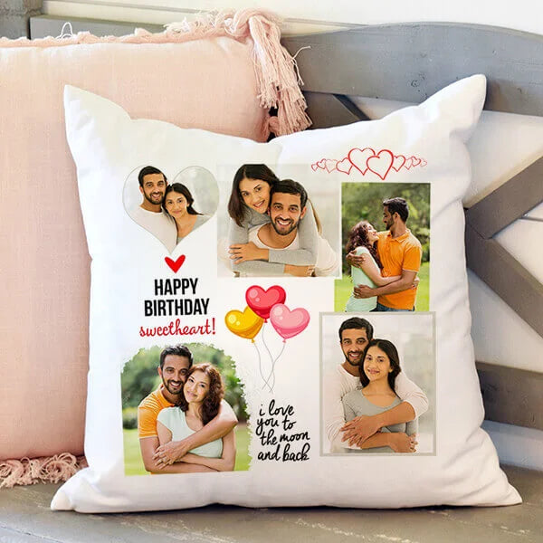 Premium Customized Square Photo Pillow | Personalized Decorative Cushion with Filler